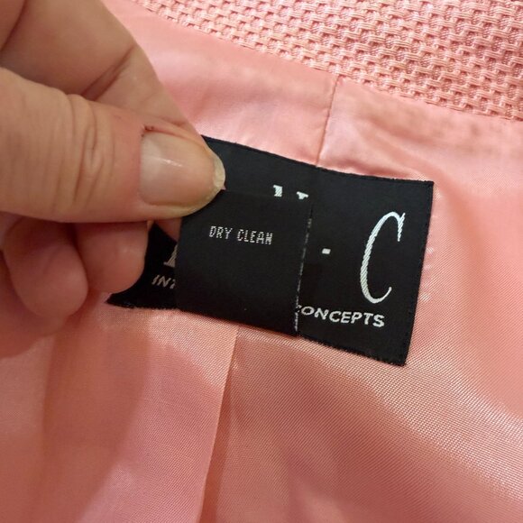 Vintage INC Pink Double Breasted Long Line Blazer Coat jacket Pink Size Large - Picture 11 of 11